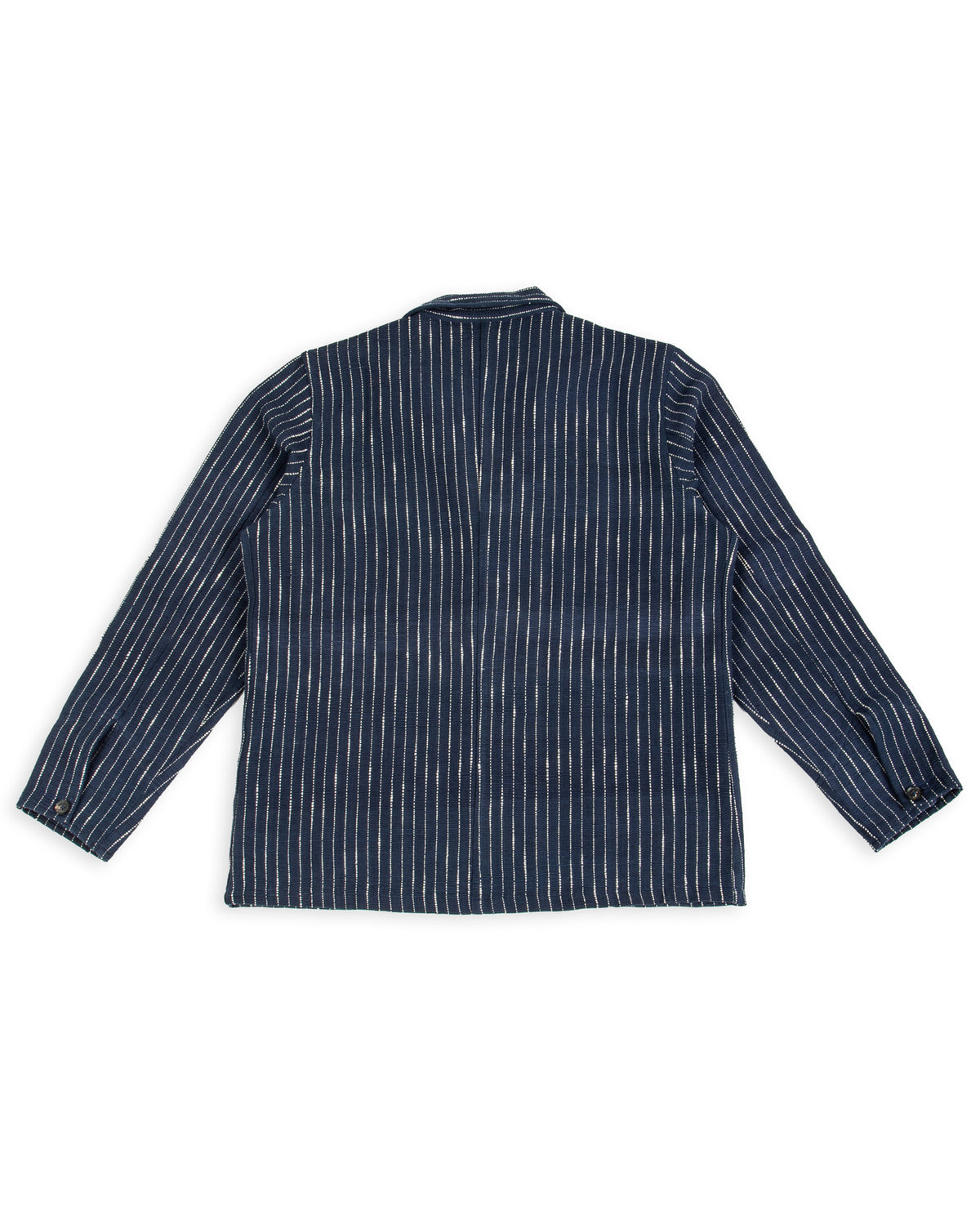 Indi + Ash Study Jacket - Handwoven Dark Indigo/Ecru Ticking Stripe - Standard & Strange
