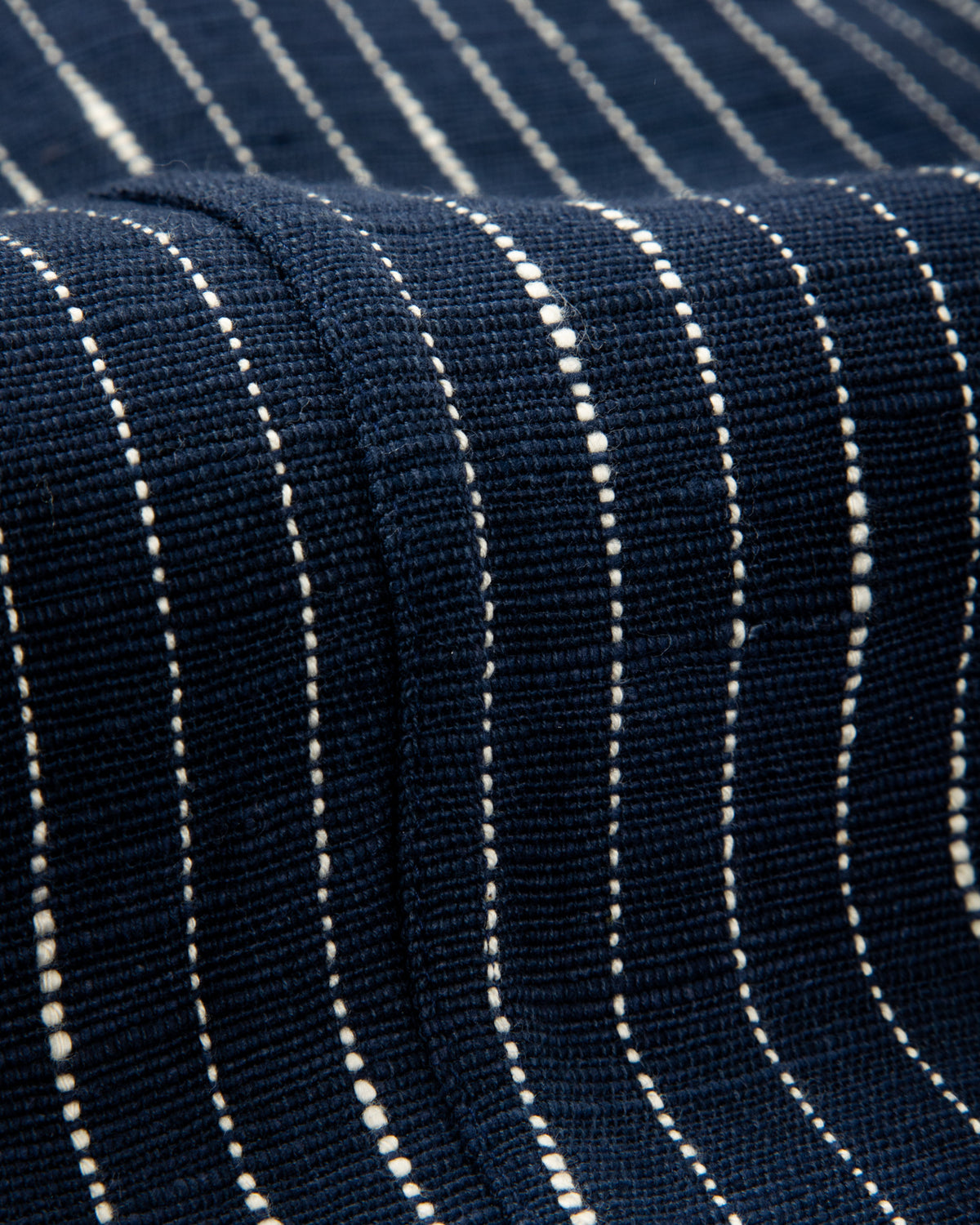 Indi + Ash Study Jacket - Handwoven Dark Indigo/Ecru Ticking Stripe - Standard & Strange