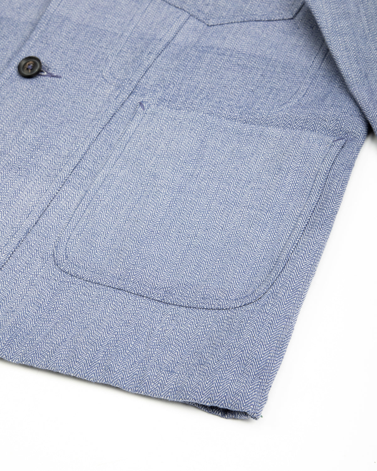 Indi + Ash Study Jacket - Handwoven French Blue/Indigo Military Herringbone - Standard & Strange