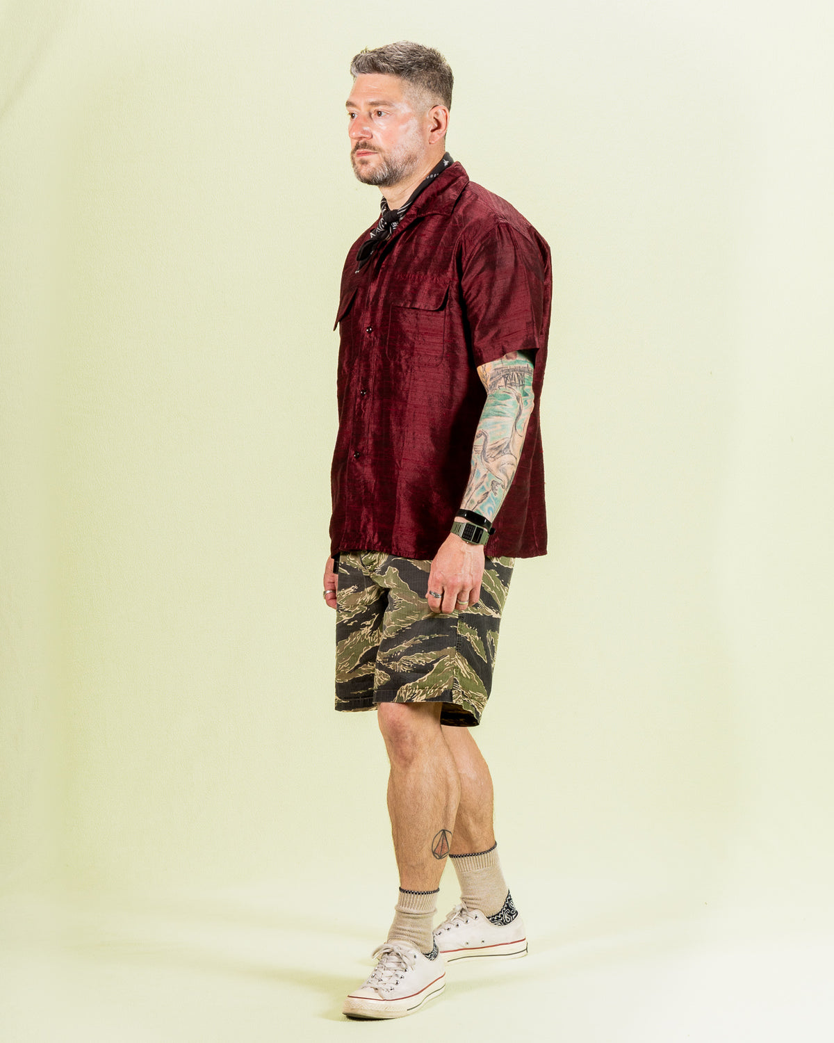 Monitaly 50's Milano Shirt - Maroon Dupion Silk - Standard & Strange