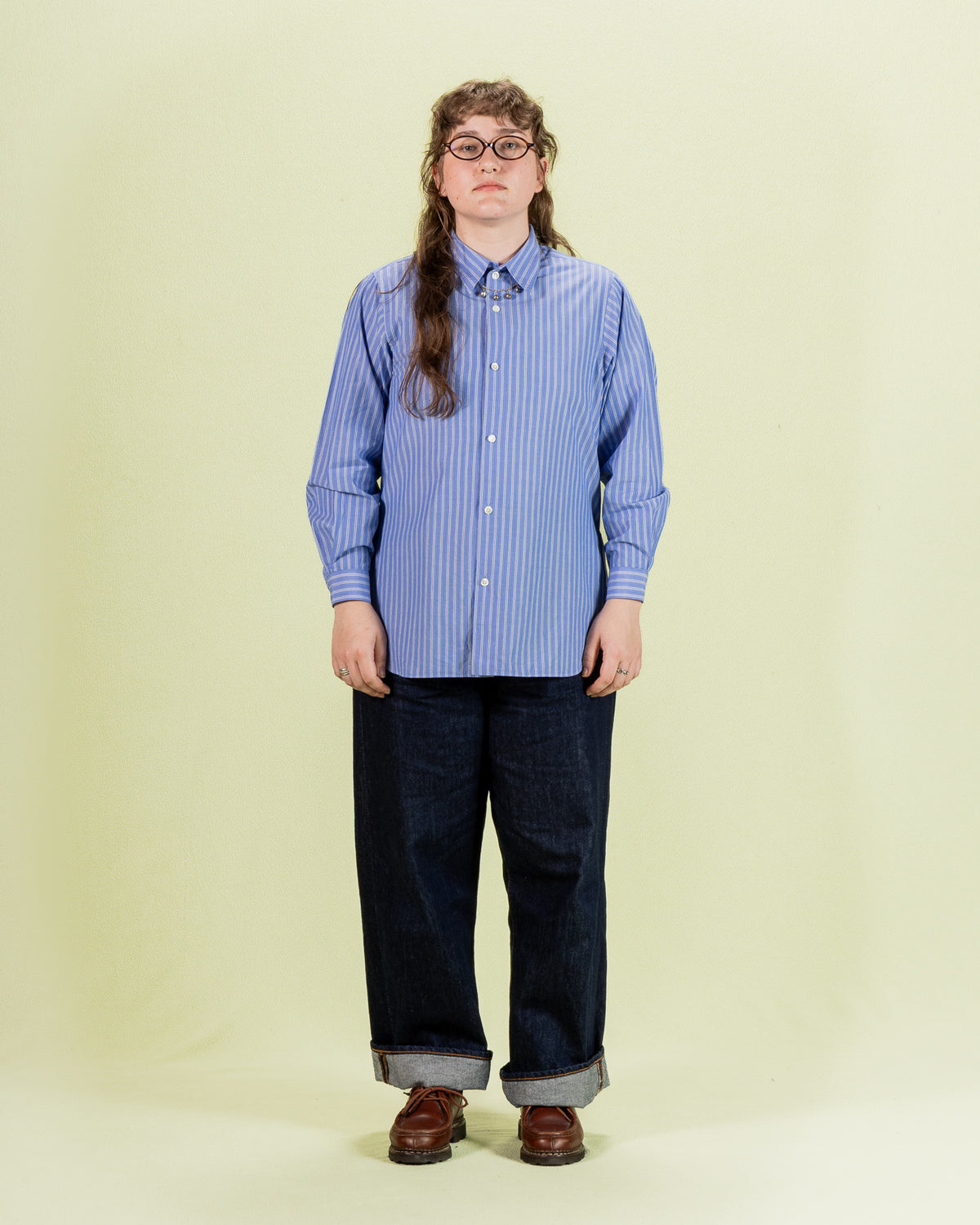 Senui Sally Side Slit Shirt - Blue 38/OS - Standard & Strange
