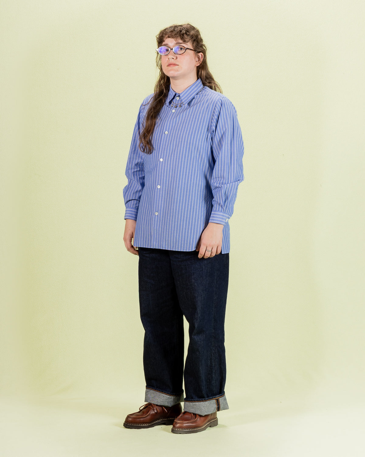 Senui Sally Side Slit Shirt - Blue 38/OS - Standard & Strange