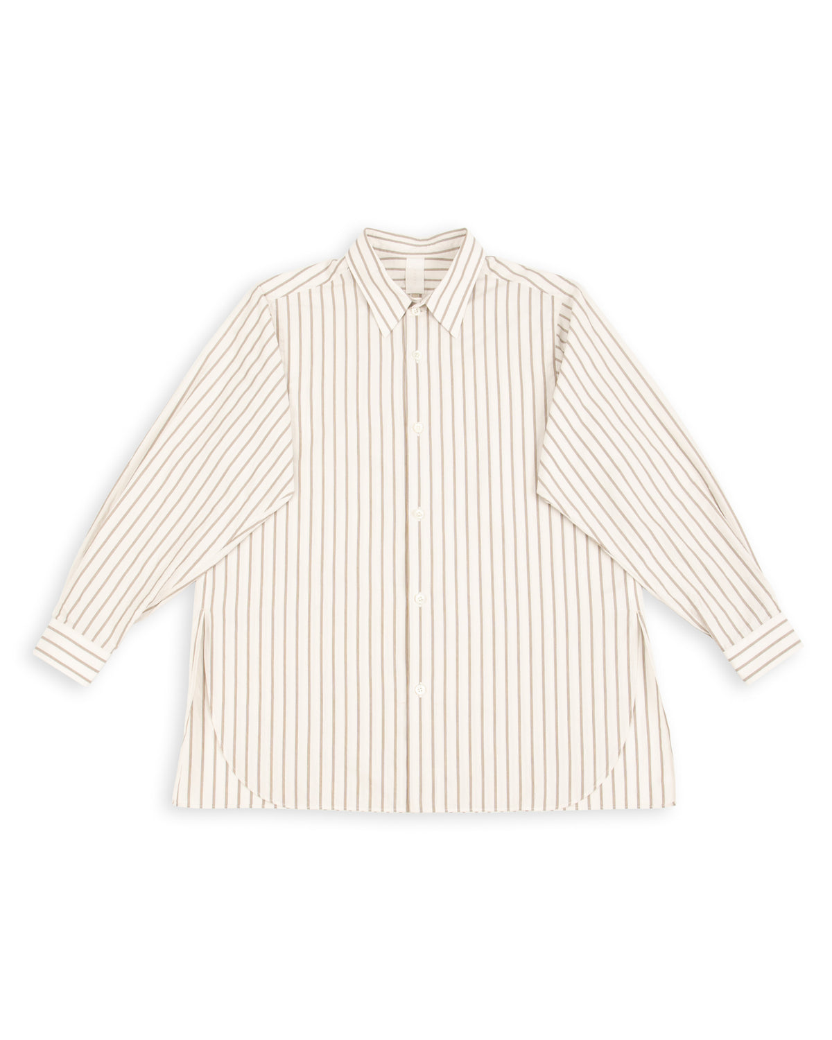Senui Sally Side Slit Shirt - Ecru Double Washer Stripe 38/OS - Standard & Strange