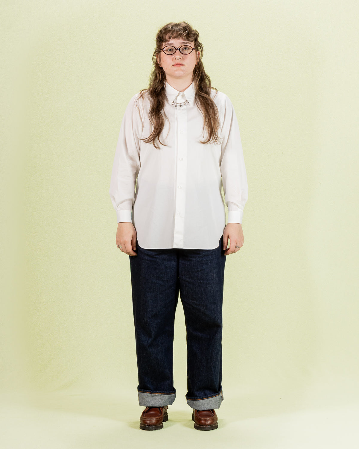 Senui Sally Side Slit Shirt - White Heavy Poplin 38/OS - Standard & Strange