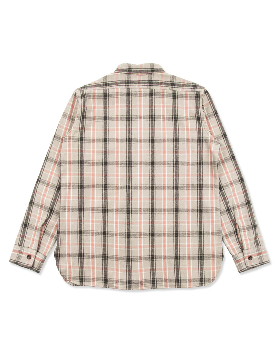 Warehouse Flannel Shirt with Chinstrap - Grey O/W - Standard & Strange