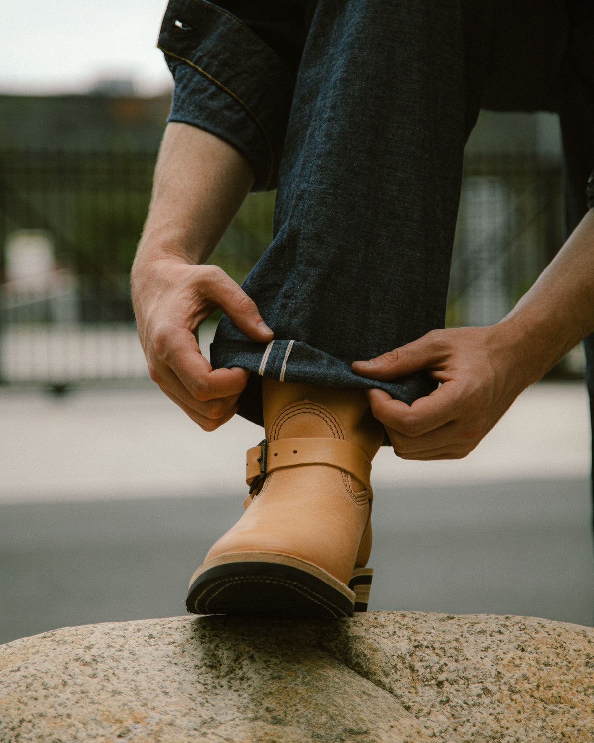Wesco S&S x Wesco Van Cleef III Veg Tan Engineer Boot - Standard & Strange