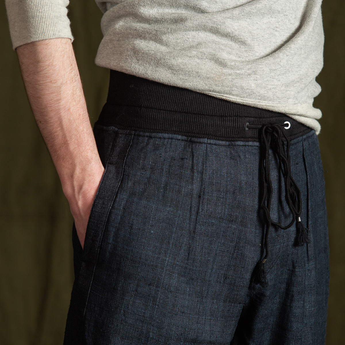 MotivMfg Dinner Track Pants - Midnight Tussah Silk Broadcloth - Standard & Strange