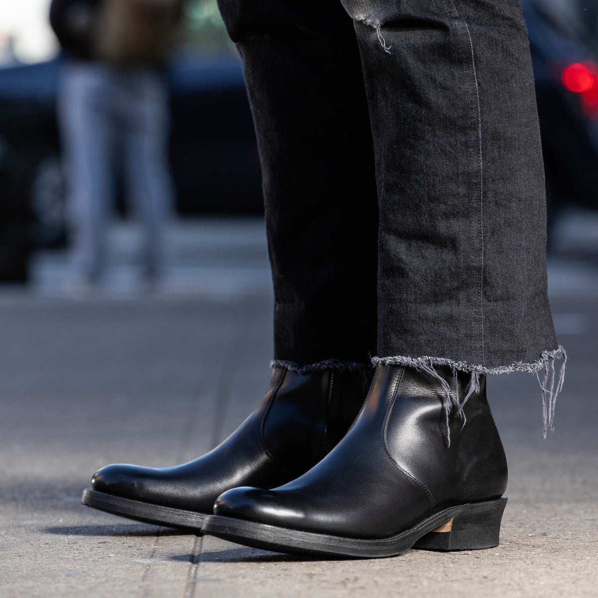 Rolling Dub Trio Gleaners Side Zip Boots - Black Japanese Box Calf - Standard & Strange