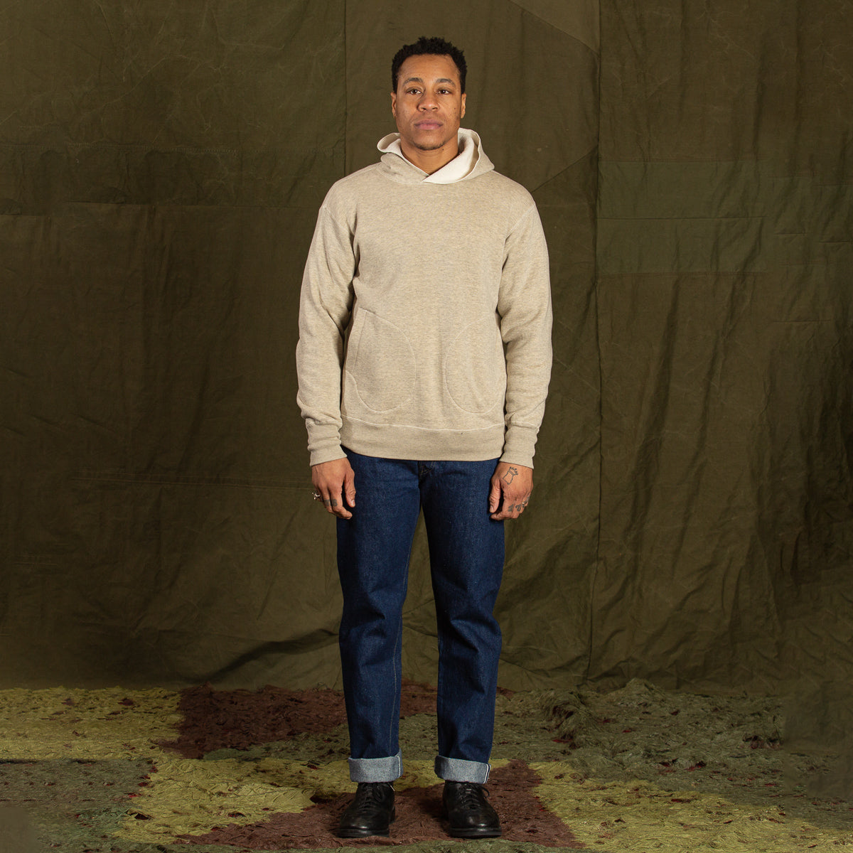 The Real McCoy's Boxing Glove Pocket Hooded Sweatshirt - Oatmeal - Standard & Strange