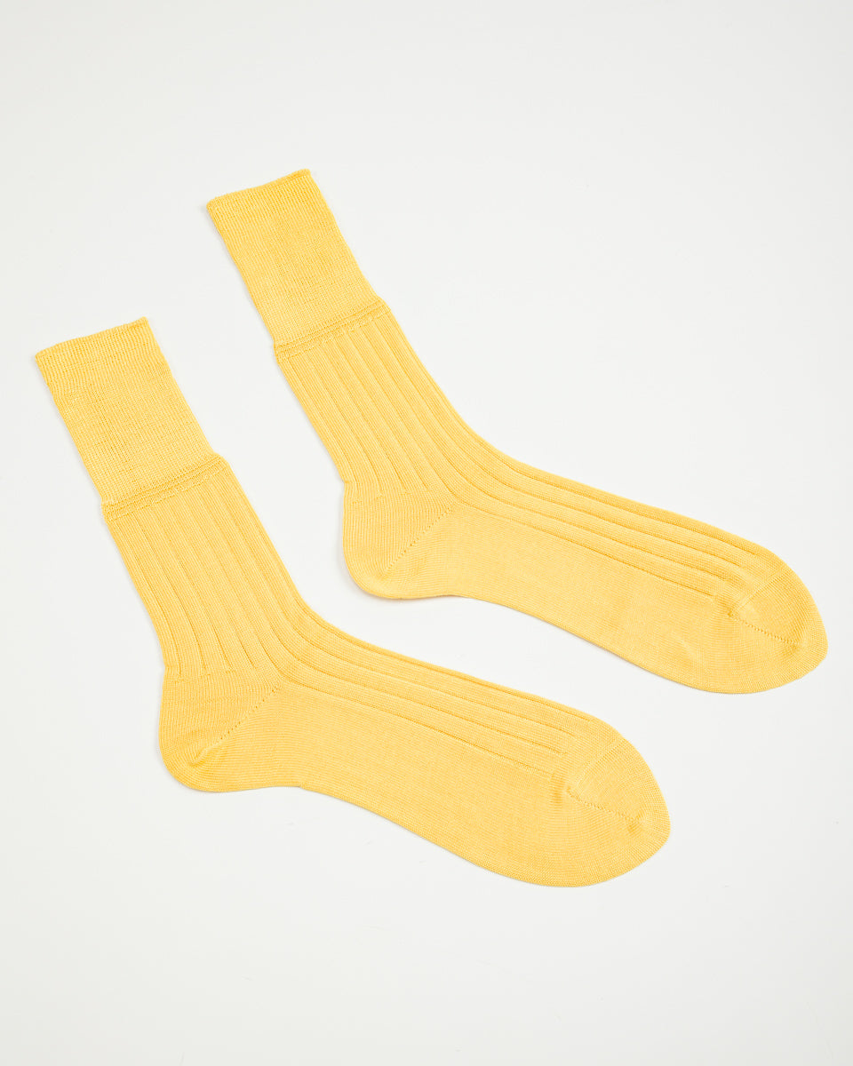 Olde H & Daughter Silk Rib Socks - Citron - Standard & Strange