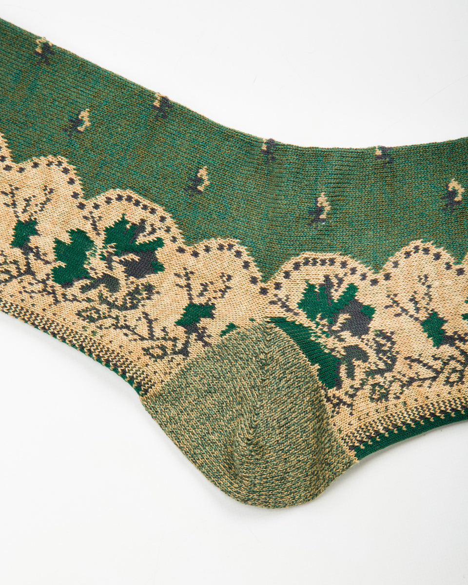 Kapital 144 Yarns Rockwell Bandanna Socks - Green - Standard & Strange