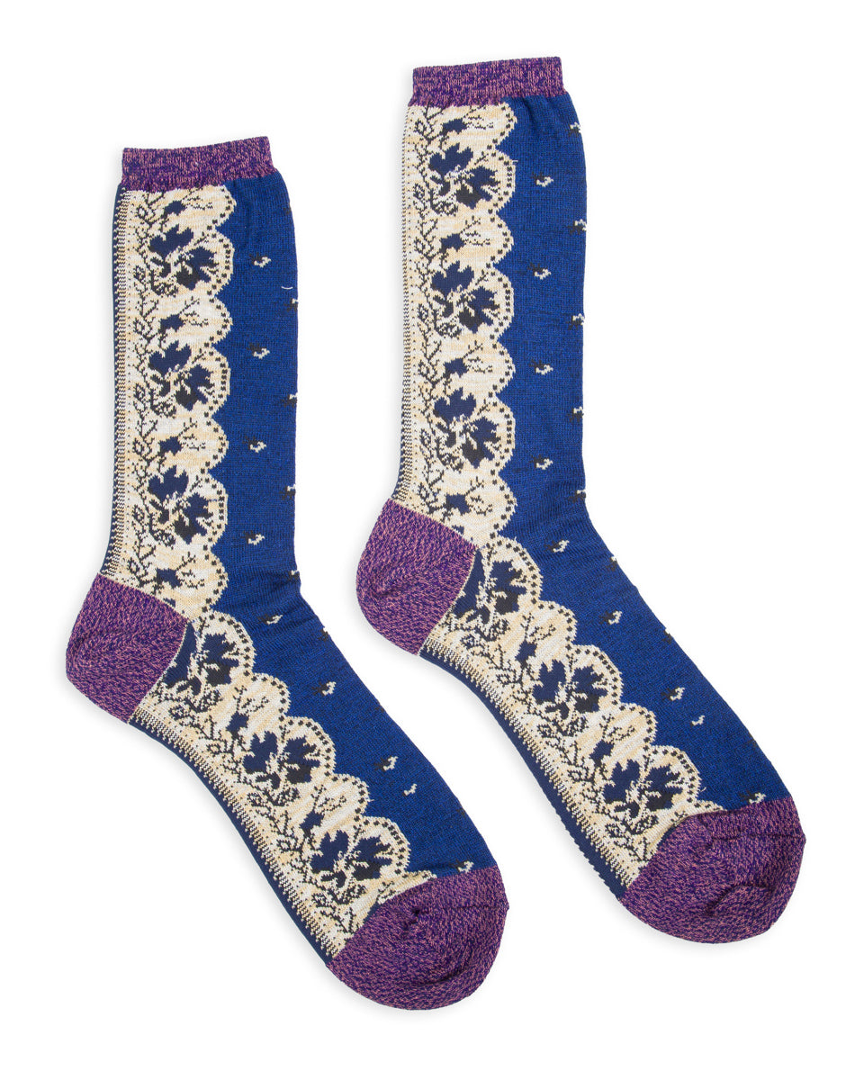 Kapital 144 Yarns Rockwell Bandanna Socks - Navy - Standard & Strange