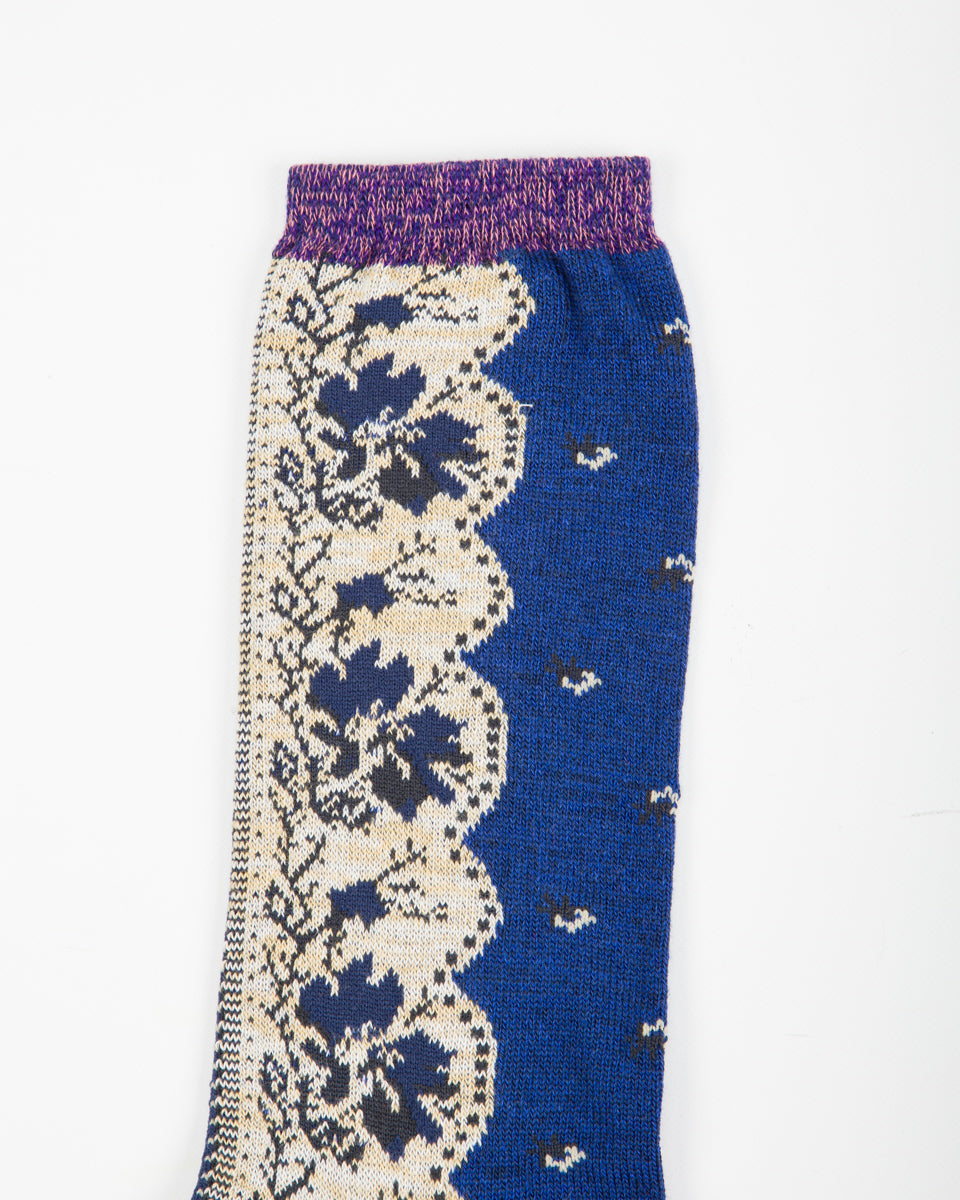 Kapital 144 Yarns Rockwell Bandanna Socks - Navy - Standard & Strange