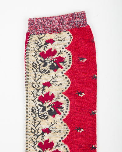 Kapital 144 Yarns Rockwell Bandanna Socks - Red - Standard & Strange