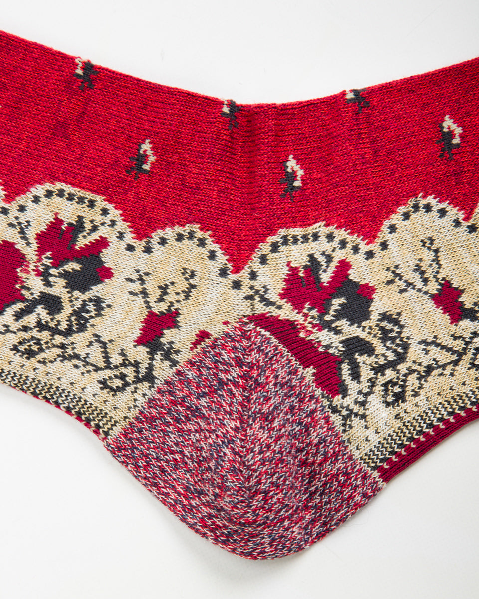 Kapital 144 Yarns Rockwell Bandanna Socks - Red - Standard & Strange