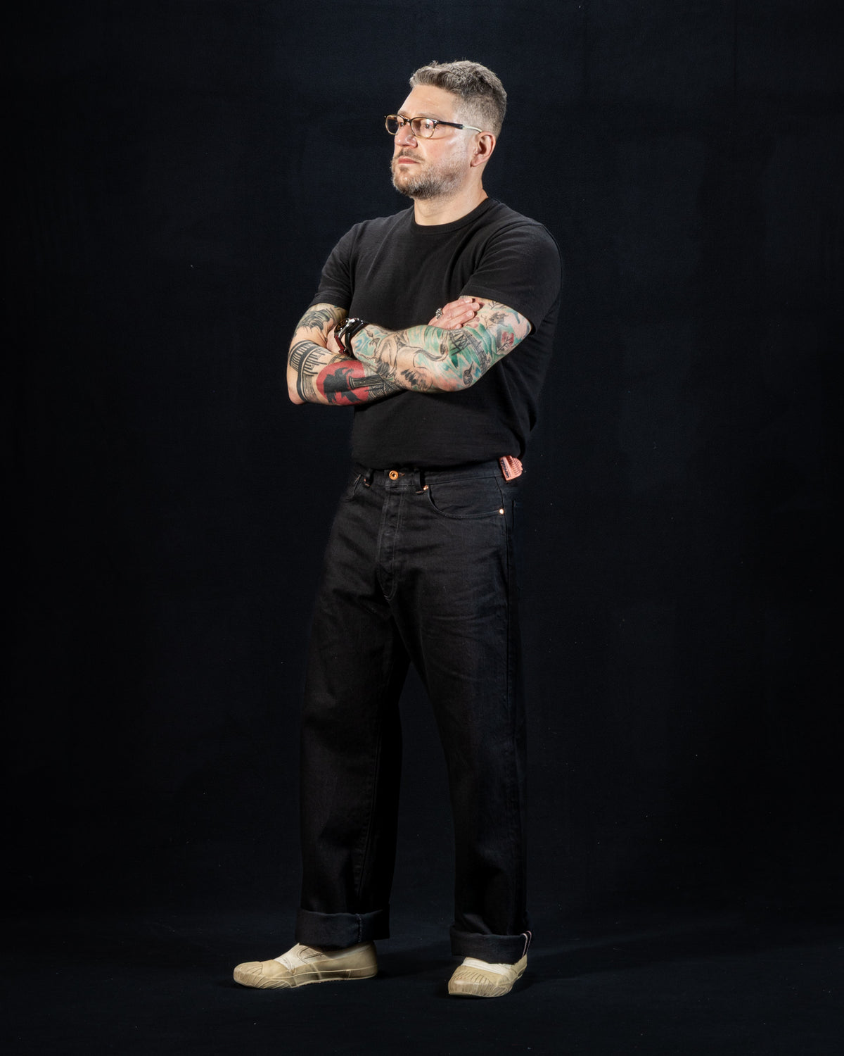Indigofera Duke Wide Fit - 14.5 oz Soaked Gunpowder Denim - Standard & Strange