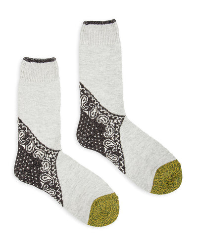 Kapital 96 Yarns Heel Paisley Bandana Socks - Black - Standard & Strange
