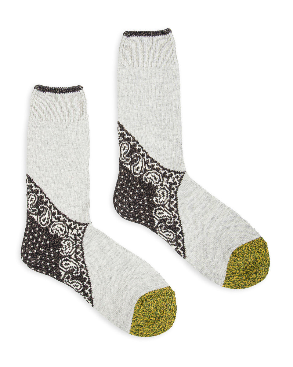 Kapital 96 Yarns Heel Paisley Bandana Socks - Black - Standard & Strange