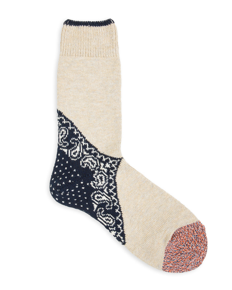 Kapital 96 Yarns Heel Paisley Bandana Socks - Navy - Standard & Strange