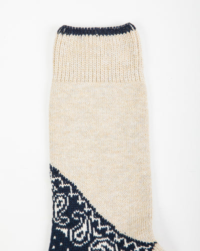 Kapital 96 Yarns Heel Paisley Bandana Socks - Navy - Standard & Strange