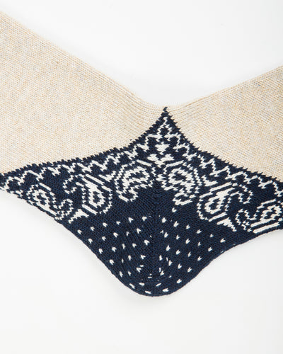 Kapital 96 Yarns Heel Paisley Bandana Socks - Navy - Standard & Strange