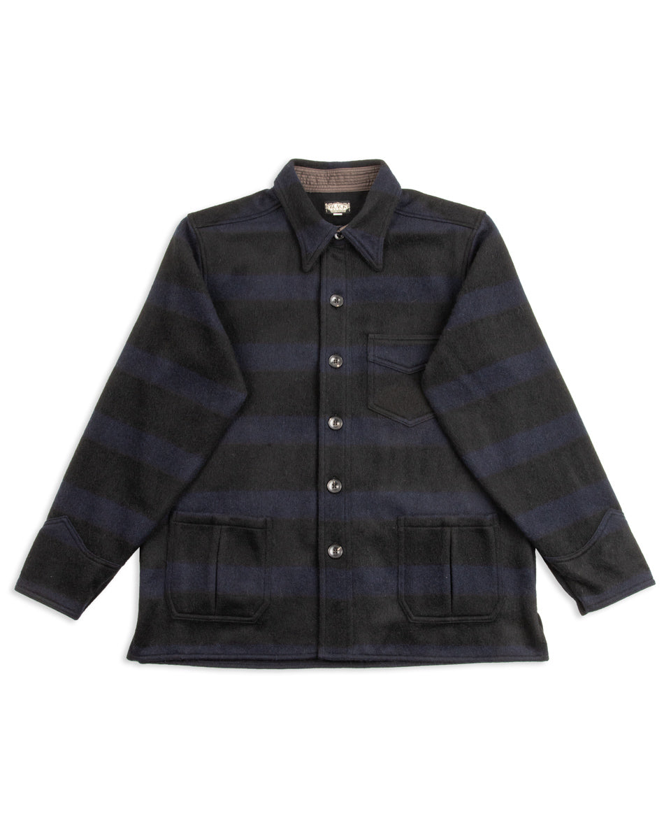 Black Sign 1930s Prison Border Pigpen Shirts - Deep Navy x Mat Black - Standard & Strange