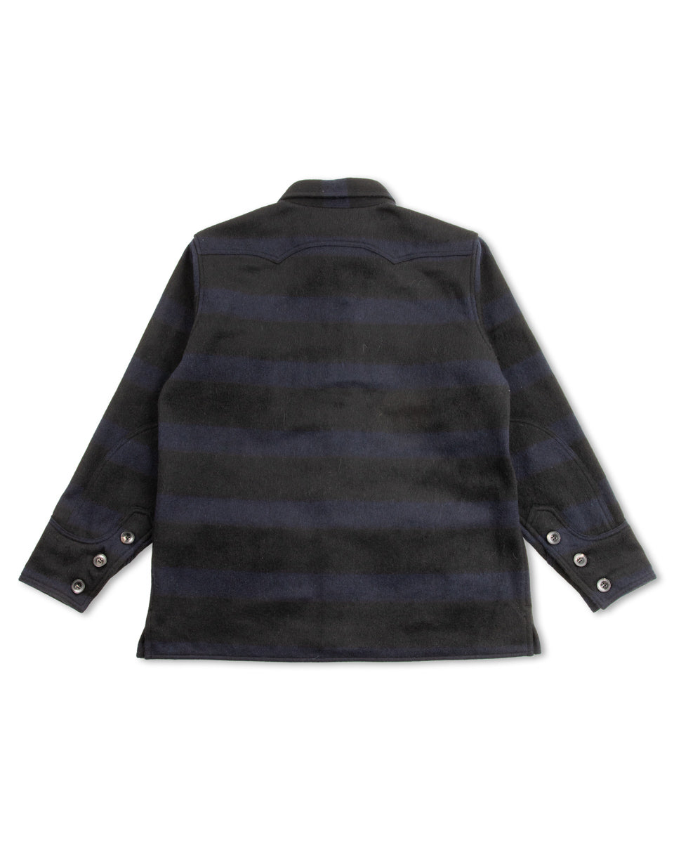 Black Sign 1930s Prison Border Pigpen Shirts - Deep Navy x Mat Black - Standard & Strange
