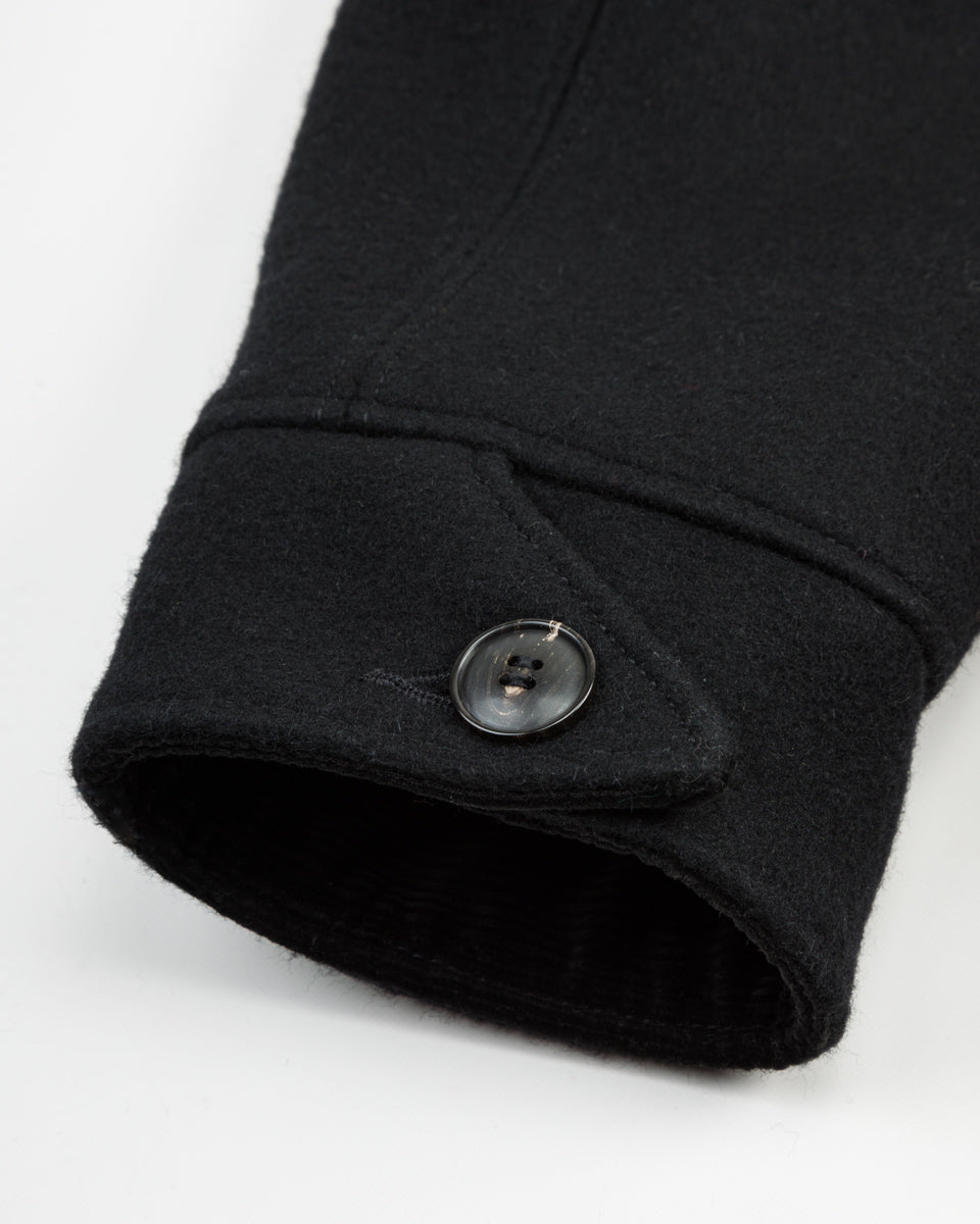 Black Sign 1930s Wool Melton Duce Coat - Midnight Black - Standard & Strange