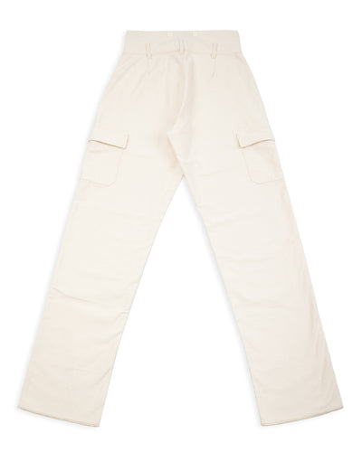 Black Sign Military Back Satin Combat Trousers - Sand White - Standard & Strange