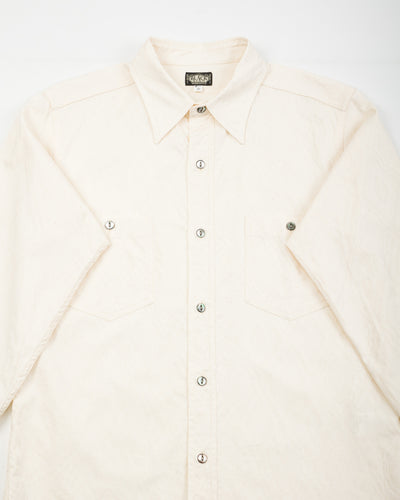 Black Sign Persian Pattern Jacquard Open Pocket Work Shirt - Salt White - Standard & Strange