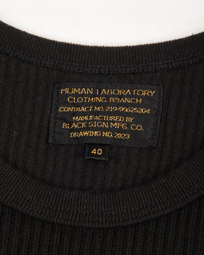 Black Sign Railroad Knit No Sleeve Amish Underwear - Midnight Black - Standard & Strange