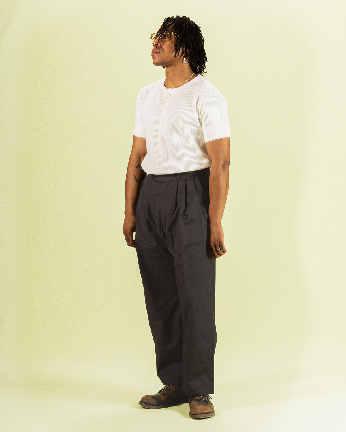 Black Sign Railroad Knit S/S Amish Underwear - Salt White - Standard & Strange