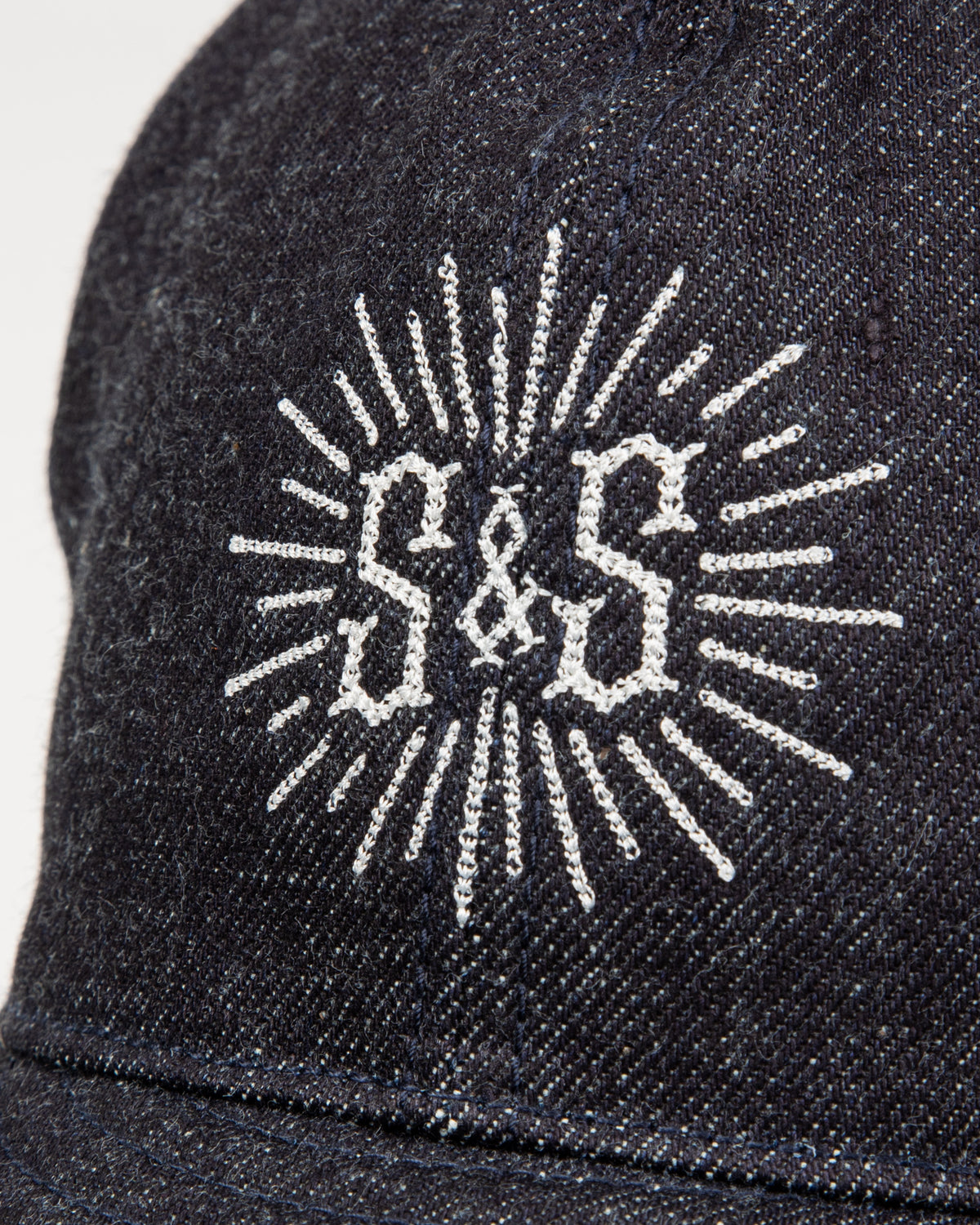 Black Sign Standard & Strange Trucker Cap - Indigo Denim x White - Standard & Strange