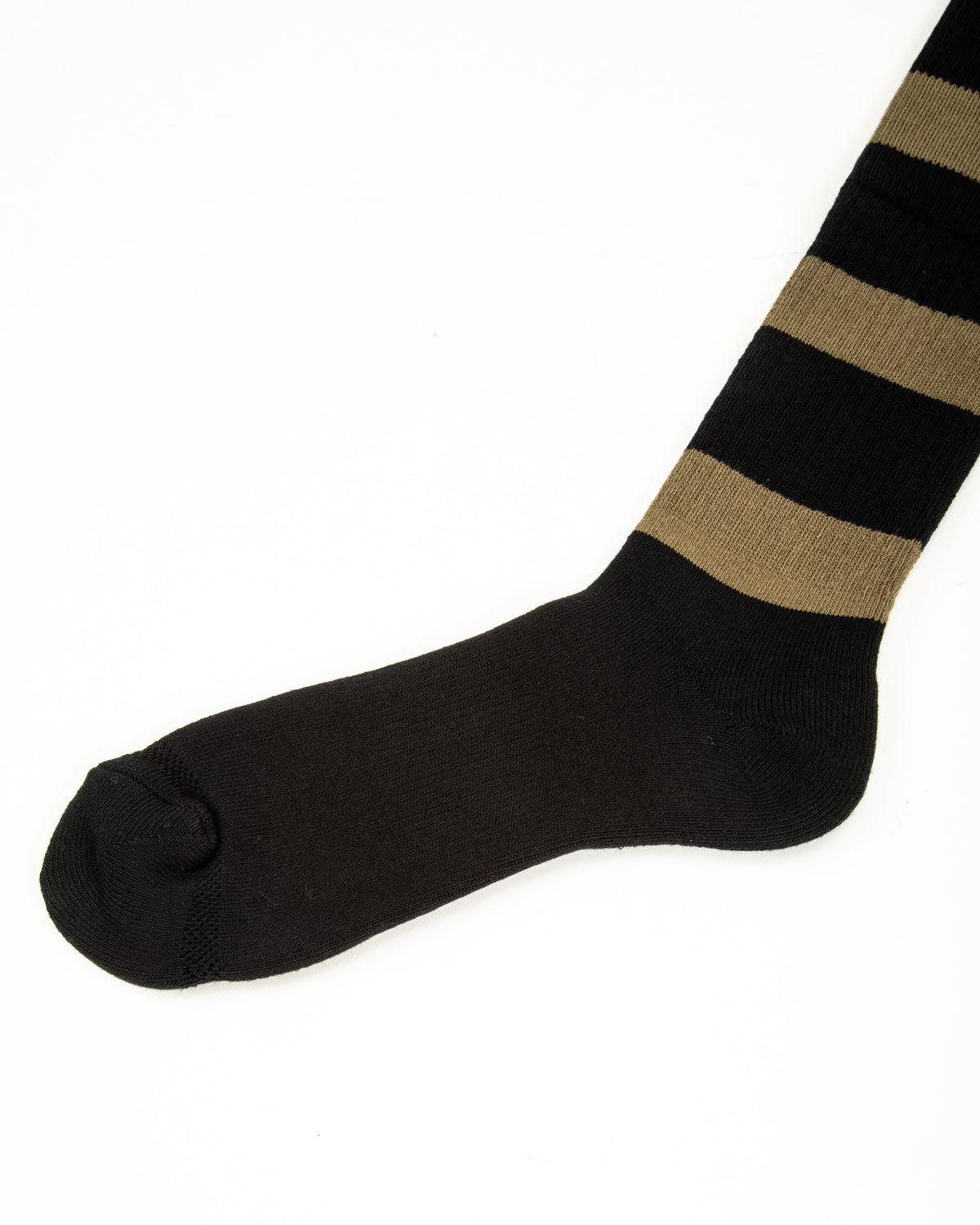 Black Sign Wide Border BS Fit Boot Socks - Midnight Black x Hide Green - Standard & Strange