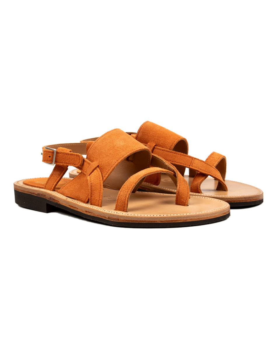 Bruschetta Shoes Malheur Sandal - Orange Suede - Standard & Strange
