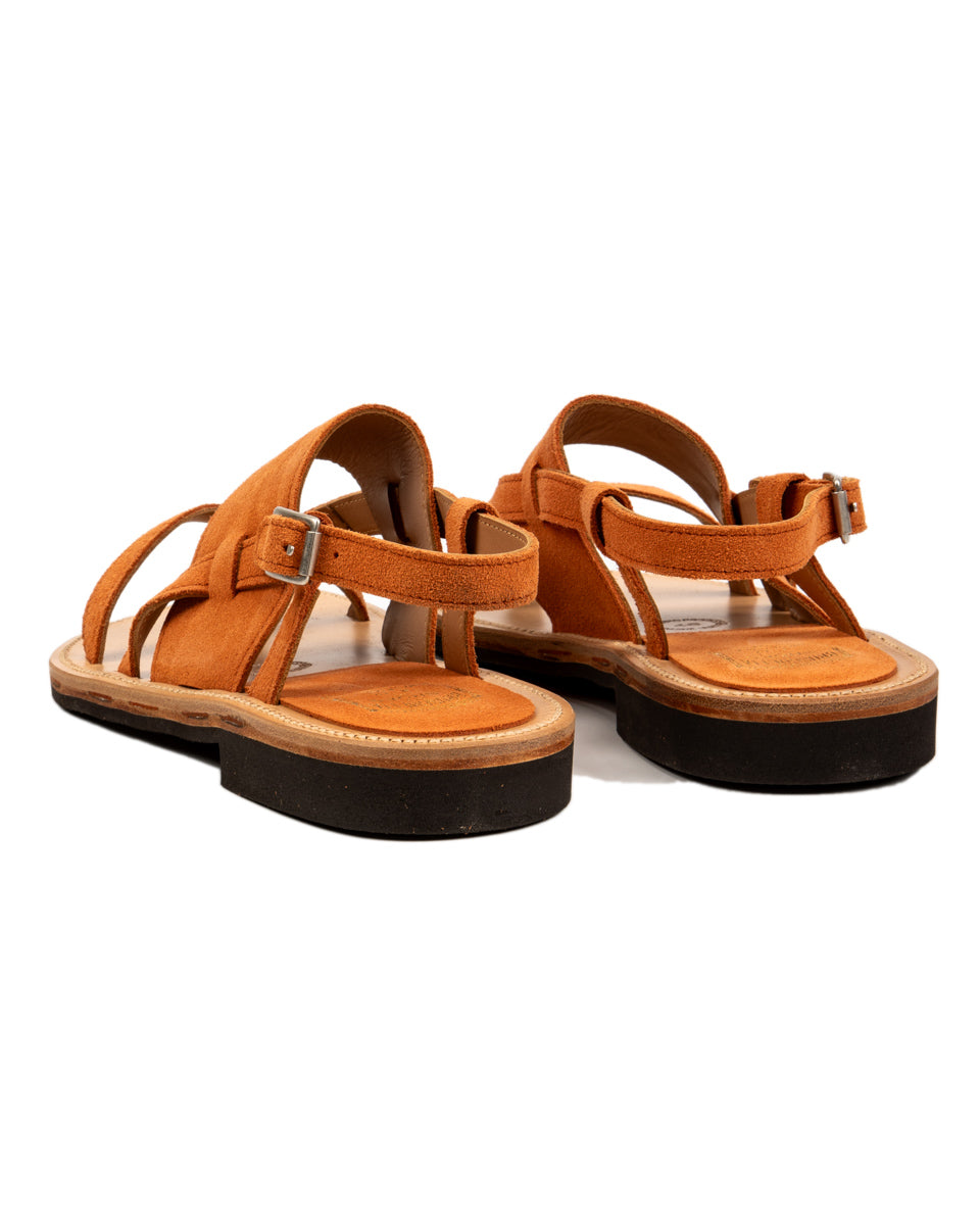 Bruschetta Shoes Malheur Sandal - Orange Suede - Standard & Strange