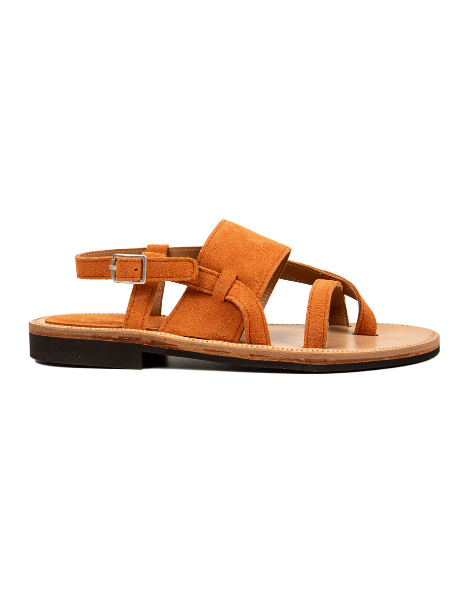 Bruschetta Shoes Malheur Sandal - Orange Suede - Standard & Strange