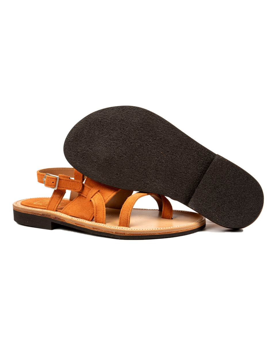 Bruschetta Shoes Malheur Sandal - Orange Suede - Standard & Strange