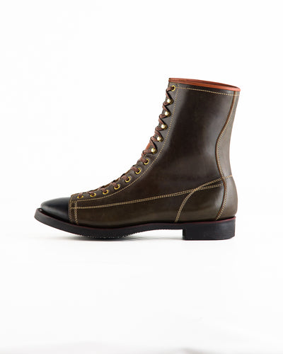 Clinch Boots Gary Boots - Dark Green Overdyed Horsebutt - CN-Wide Soft-Toe Last - Standard & Strange