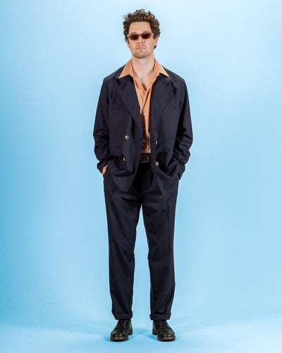 De Bonne Facture Double Breasted Jacket - Navy Wool - Standard & Strange