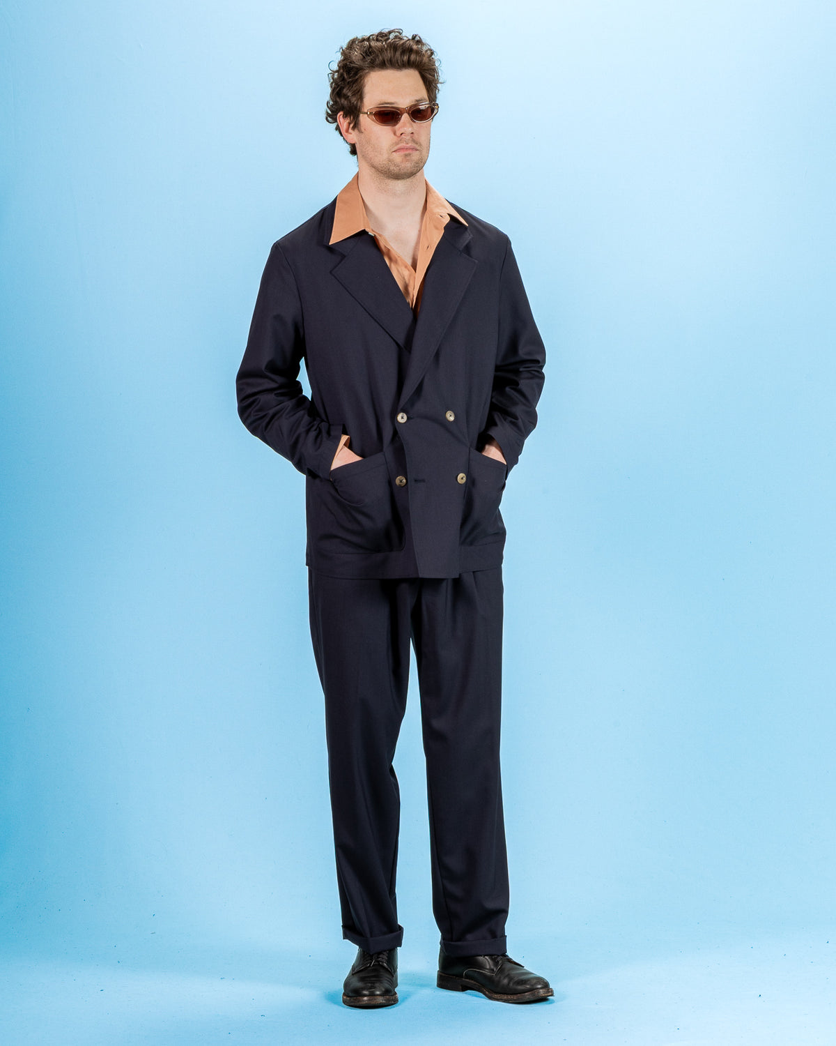 De Bonne Facture Double Breasted Jacket - Navy Wool - Standard & Strange