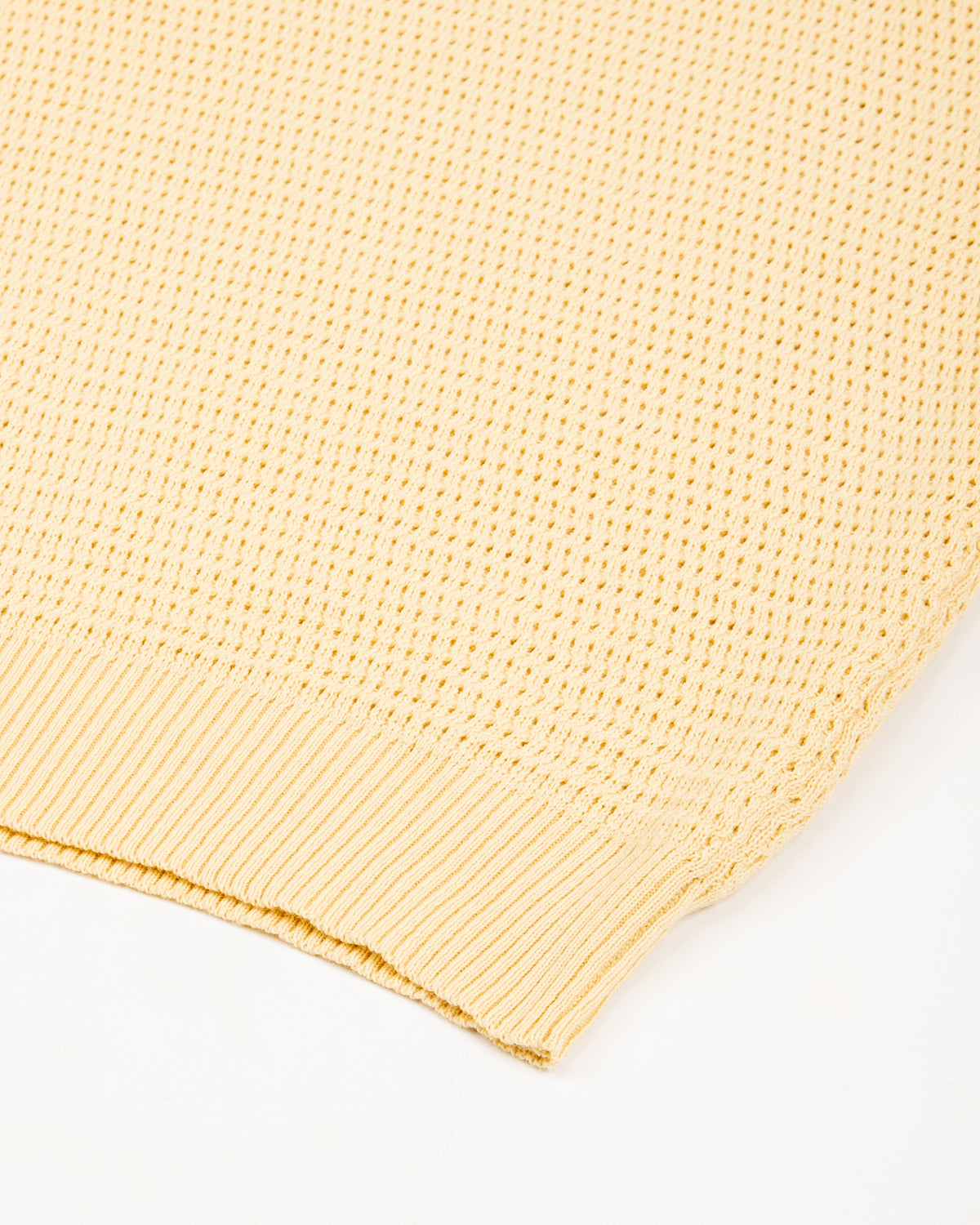 De Bonne Facture Honeycomb Knitted Polo - Butter Yellow - Standard & Strange