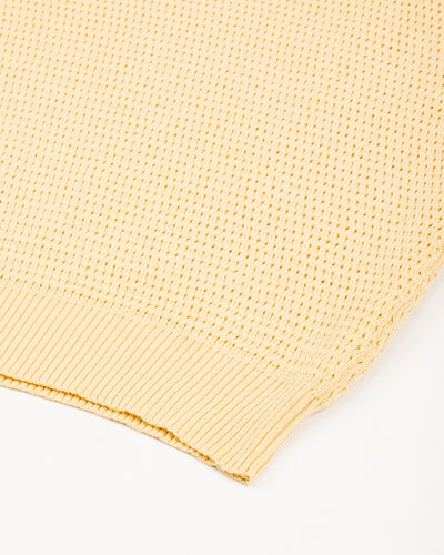 De Bonne Facture Honeycomb Knitted Polo - Butter Yellow - Standard & Strange