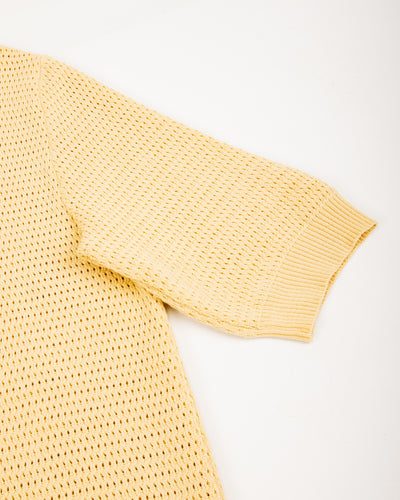 De Bonne Facture Honeycomb Knitted Polo - Butter Yellow - Standard & Strange