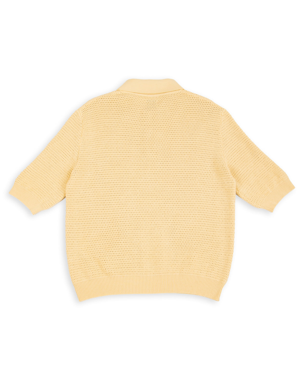 De Bonne Facture Honeycomb Knitted Polo - Butter Yellow - Standard & Strange