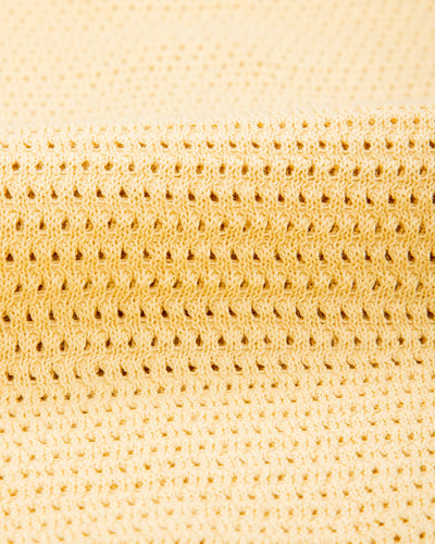 De Bonne Facture Honeycomb Knitted Polo - Butter Yellow - Standard & Strange