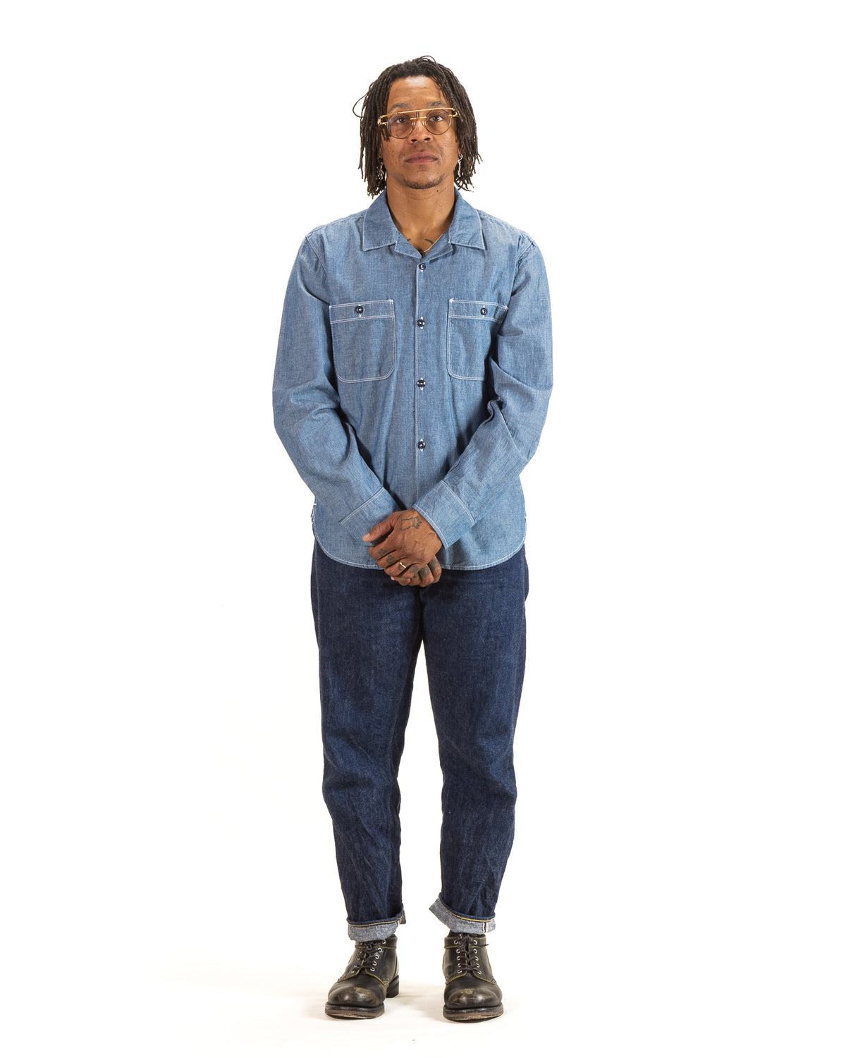 Freenote Dayton L/S Shirt - Chambray - Standard & Strange