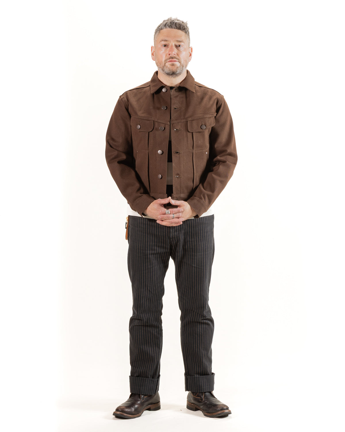 Freenote High Low Jacket - 15oz Dark Brown Denim - Standard & Strange