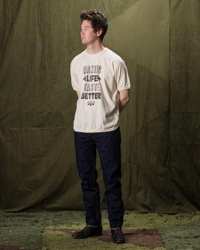 Fullcount MAKING LIFE TASTE BETTER Tee - Ecru 42 - Standard & Strange
