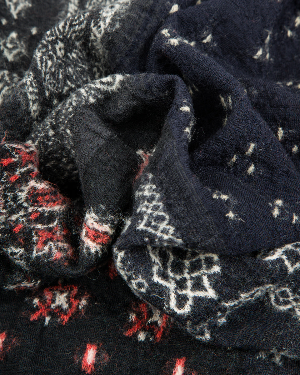 Kapital Fulling Wool HAPPY Scarf Bandana Patchwork - Black - Standard & Strange